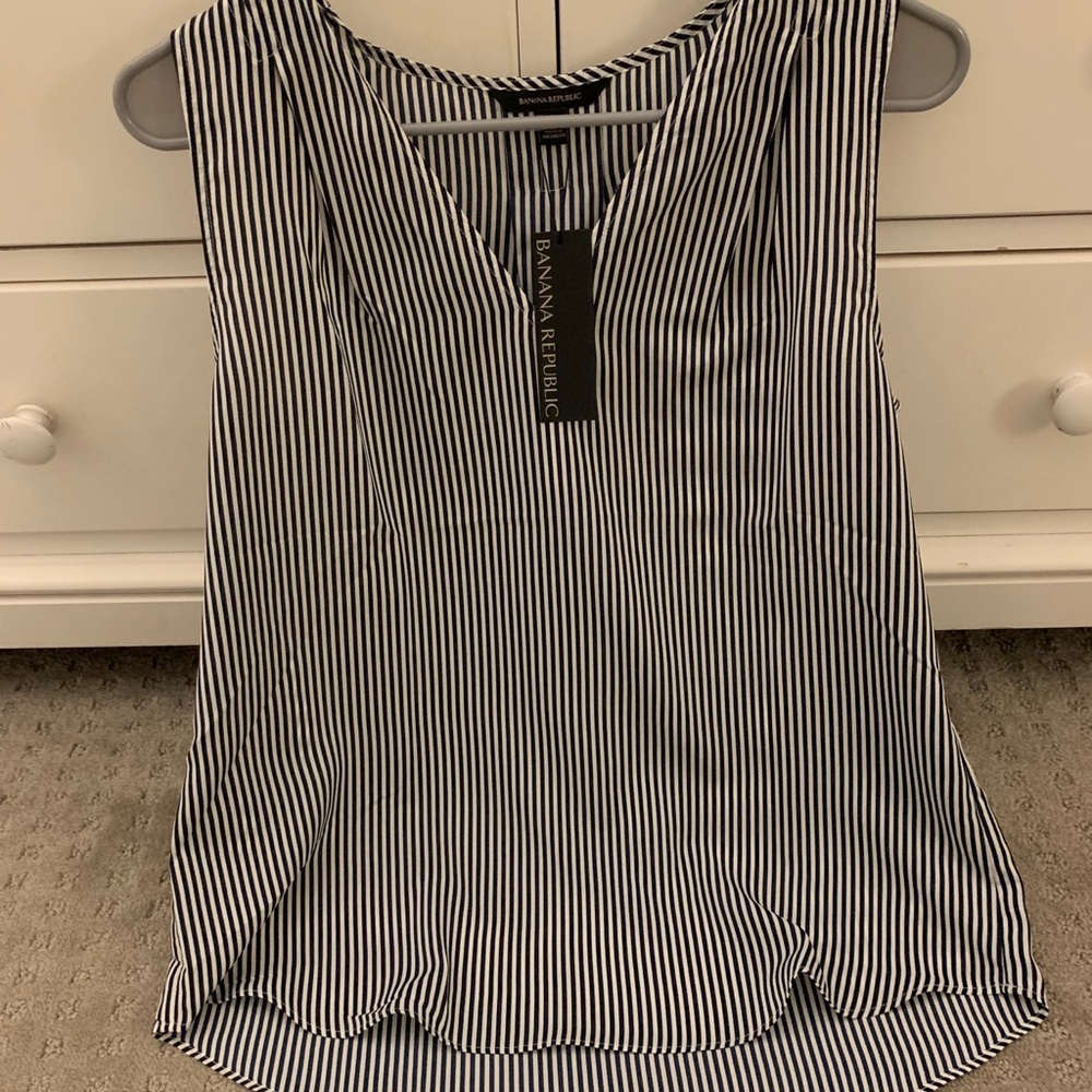 Black & white tank top striped blouse